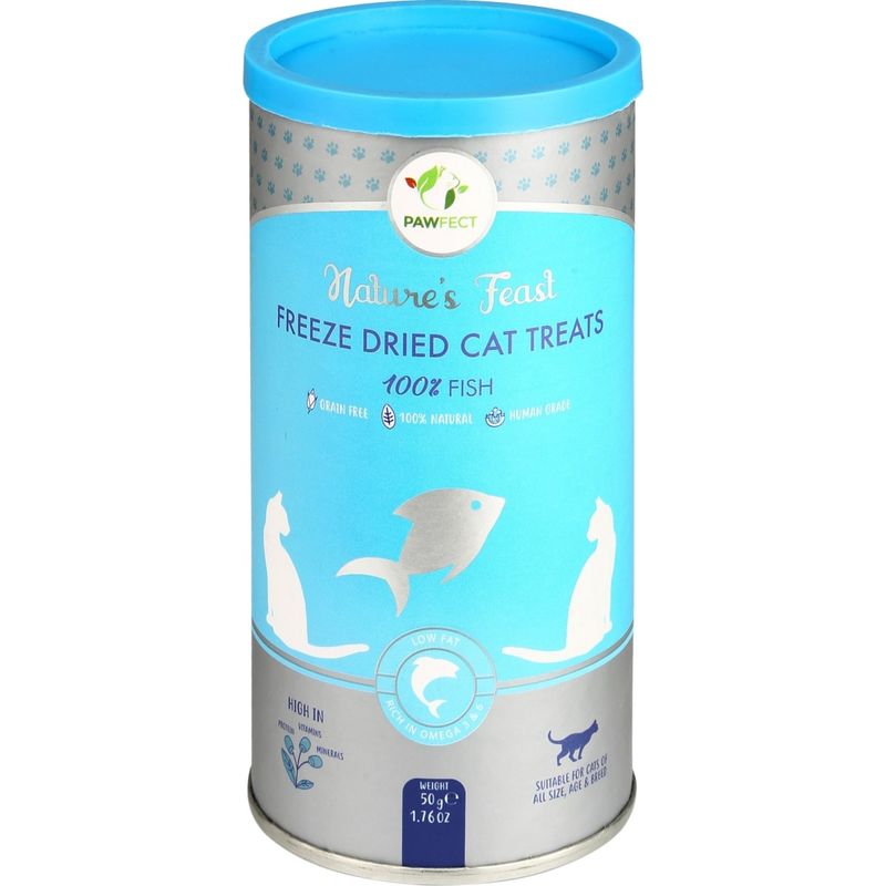 Pawfect - Friandises pour chats - Poisson lyophilisé 50g