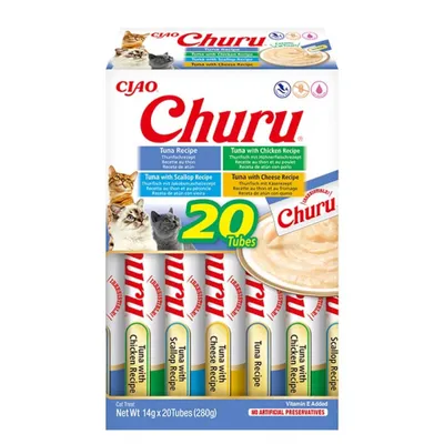 INABA - Friandise pour chat - Churu Purée Multipack Thon