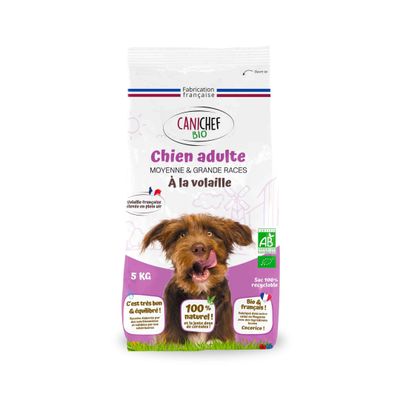 Canichef - Croquettes BIO à la Volaille pour Chien Grande Race