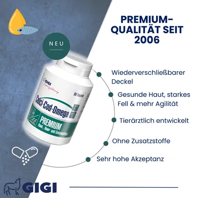 Calci-Cod-Omega mit Omega-3 Für starke Knochen und gesunde Haut GIGI VET Calci-Cod-Omega mit Omega-3 Für starke Knochen und gesunde Haut GIGI VET