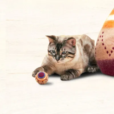 Balle pour chat en laine feutrée artisanale Tepee-Ball