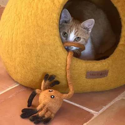 Jouet crabe pour chat en laine feutrée Pinot