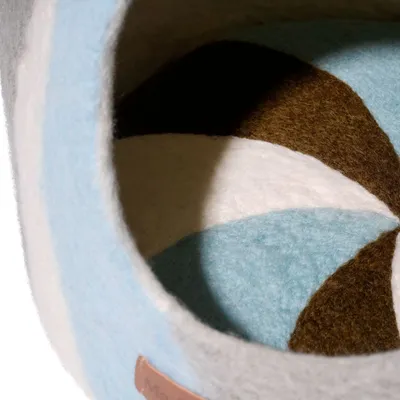 MariGold Lit pour chat en feutre de laine artisanal Wave-roll