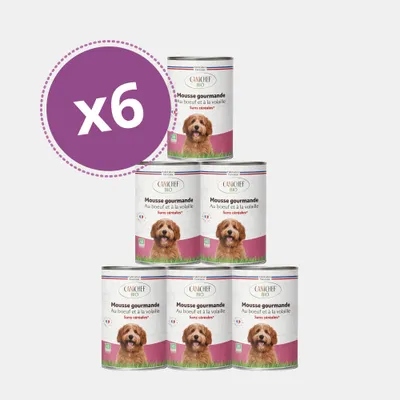 Canichef - Mousse Bio Sans Céréales au Poulet pour Chien (6 x 400gr)
