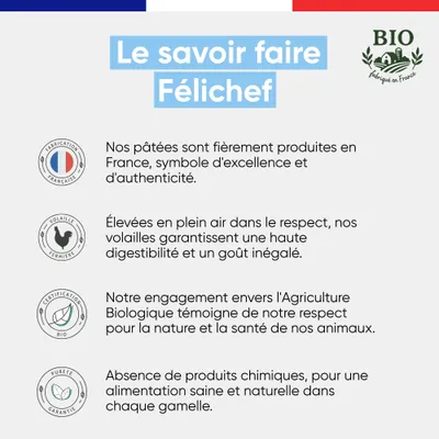 Felichef - Mousse Bio Sans Céréales au Saumon pour Chat (6 x 400gr)