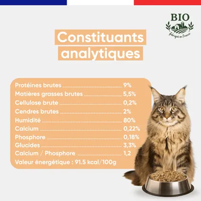 Felichef - Mousse Bio Sans Céréales à la Volaille pour Chat (6x 400 gr)