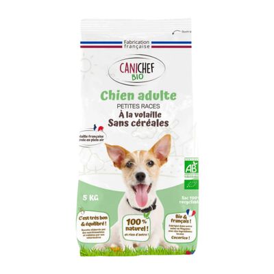 CANICHEF - Croquettes Bio Sans Céréales Volaille Chien Petite Taille