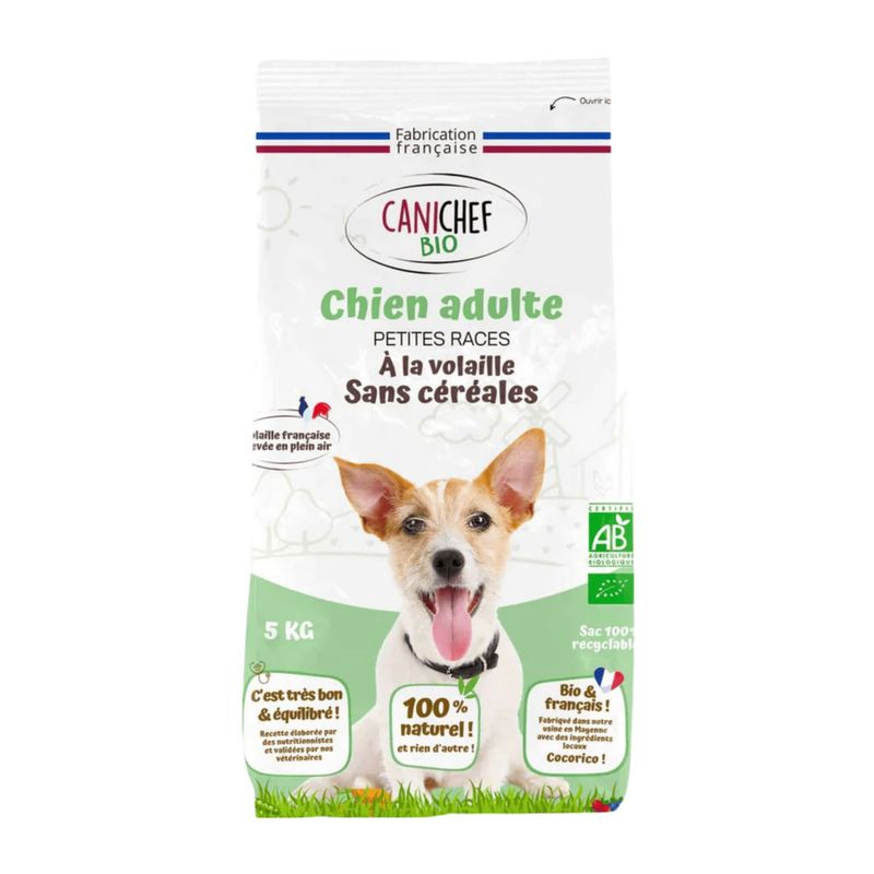 CANICHEF - Croquettes Bio Sans Céréales Volaille Petite Taille