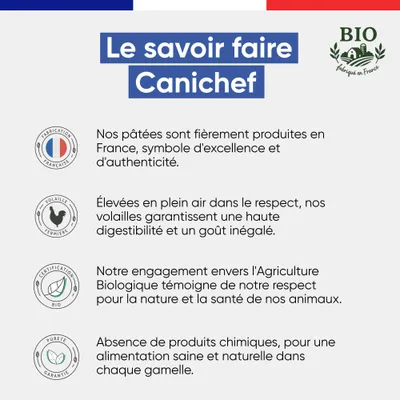 Canichef - Terrines Bio Sans Céréales Boeuf et Légumes