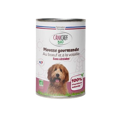Canichef - Mousse Bio Sans Céréales Volaille et Bœuf