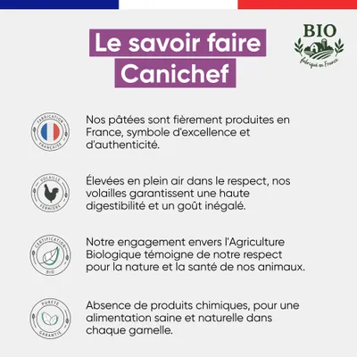 Canichef - Mousse Bio Sans Céréales Volaille et Bœuf