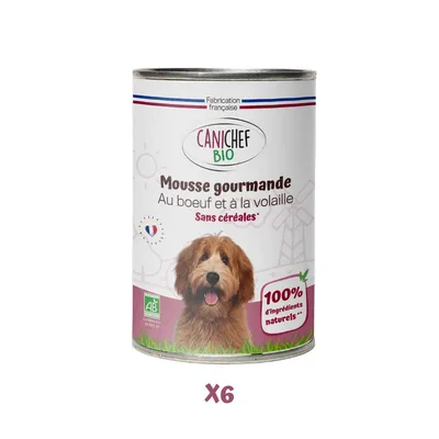 Canichef - Mousse Bio Sans Céréales Volaille et Bœuf