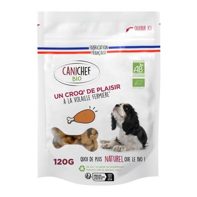 CANICHEF - Friandise BIO Plaisir chien Volaille - 120g