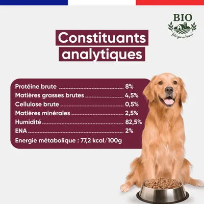 Canichef - Terrines Bio Sans Céréales Volaille Légumes Chien
