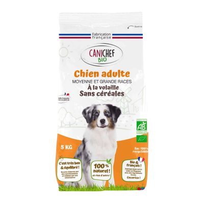 Canichef - Croquettes Bio Sans Céréales Chien Moyen Grande Taille
