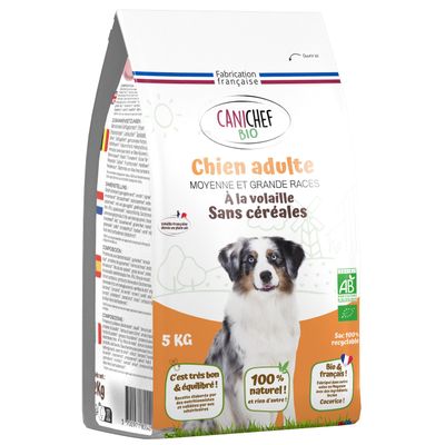 CANICHEF - Croquettes Bio Sans Céréales Volaille Chien