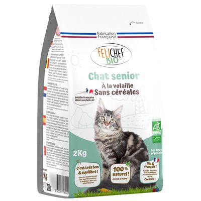Felichef - Croquettes Bio Sans Céréales Volaille Senior