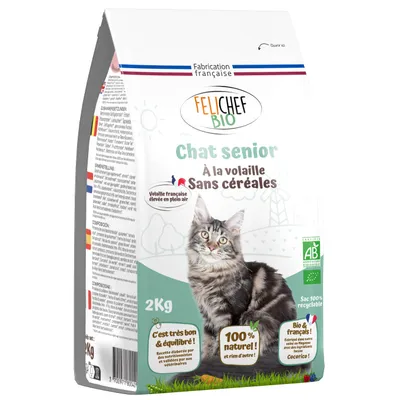 Felichef - Croquettes Bio Sans Céréales Volaille Senior