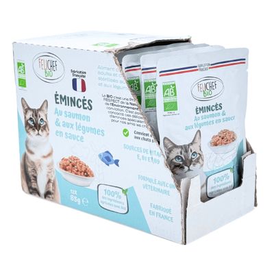 Felichef - Emincés Bio Saumon Légumes Chat