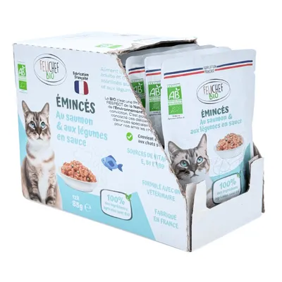 Felichef - Emincés Bio Saumon Légumes Chat
