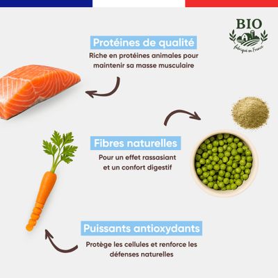 Felichef - Emincés Bio Saumon Légumes Chat