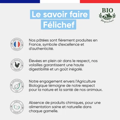 Felichef - Emincés Bio Saumon Légumes Chat