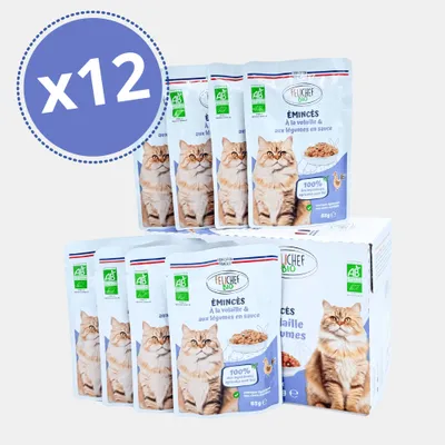 Felichef - Emincés Bio Volaille Légumes Chat