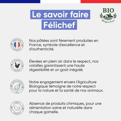 Felichef - Emincés Bio Volaille Légumes Chat