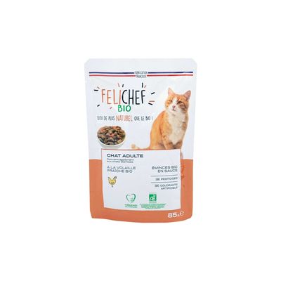 Felichef - Emincés Bio Volaille Légumes Chat