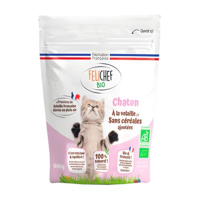 Felichef - Croquettes Bio Sans Céréales Volaille Chaton