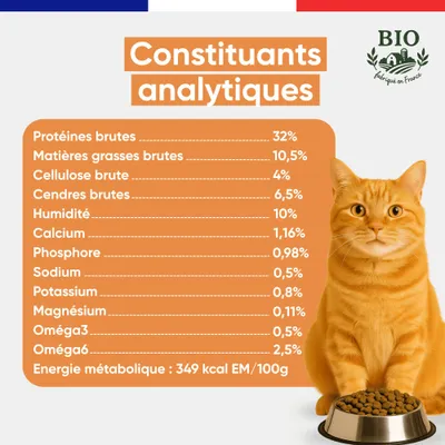 Felichef - Croquettes Bio Sans Céréales Volaille Stérilisé 2kg