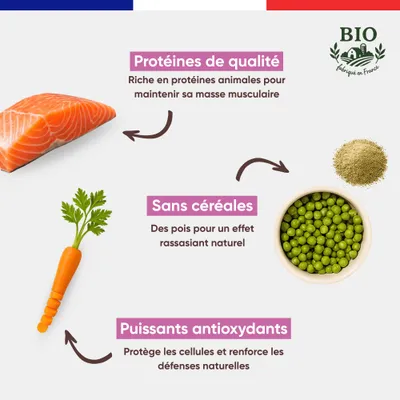 Felichef - Terrines Bio Saumon Légumes Chat Stérilisé