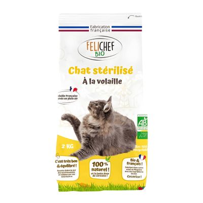 Felichef - Croquettes BIO Volaille Chat Stérilisé