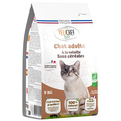 Felichef - Croquettes Bio Sans Céréales Volaille Chat