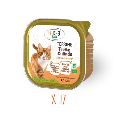 Felichef - Terrines Bio Truite Dinde Chat