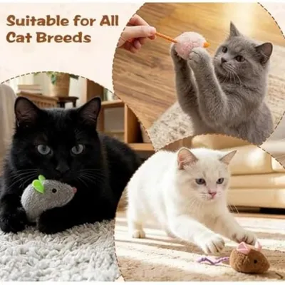 猫咪老鼠玩具（9 件装）：耐用，天然猫薄荷 – 适合猫咪和幼猫