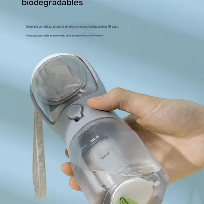 FurryFusion Bouteille d'eau multifonctionnelle pour animaux de compagnie