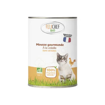 Felichef - Mousse Bio Sans Céréales Volaille Chat