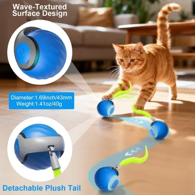 MCBOSON Balle Interactive Chat Luciole : 3 Modes, Rechargeable & Amovible