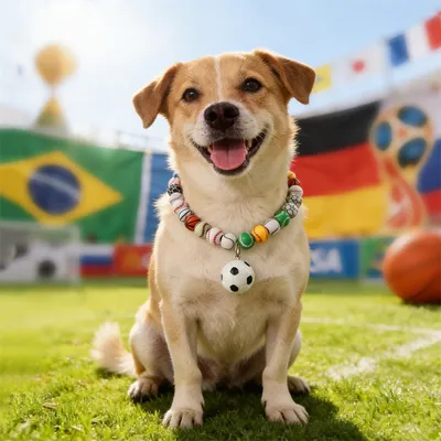 MCBOSON Collier de football pour chats et chiens thème Coupe du Monde MCBOSON Collier de football pour chats et chiens thème Coupe du Monde