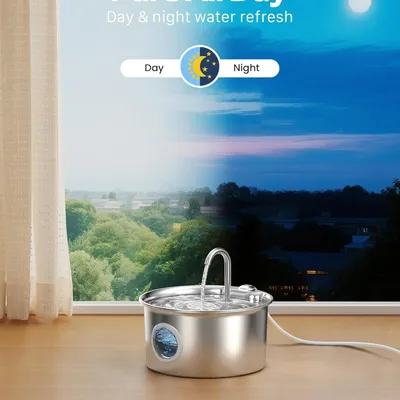 MCBOSON Fontaine à Eau Chat Inox 2,2L : Silencieuse, Filtration 4 Étapes