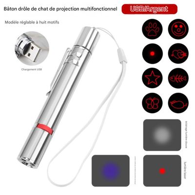 FurryFusion Baton laser multifonctionnel en métal pour chats