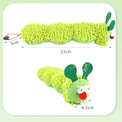 Jouet interactif chenille en peluche à l'herbe à chat