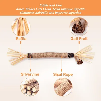 Lot de 3 Bâtonnets Herbe à Chat - Hygiène Dentaire