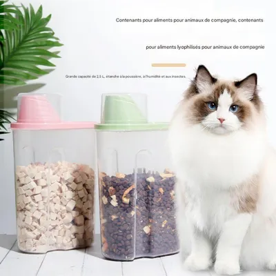 FurryFusion Bocal de stockage de nourriture pour animaux de compagnie