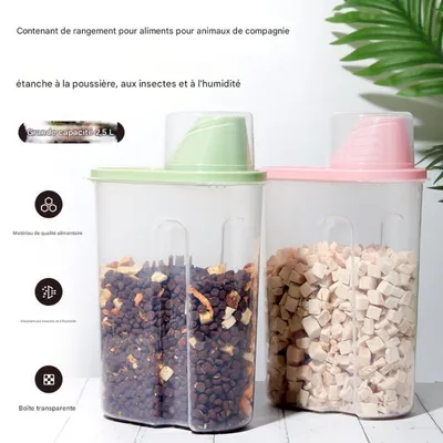 FurryFusion Bocal de stockage de nourriture pour animaux de compagnie