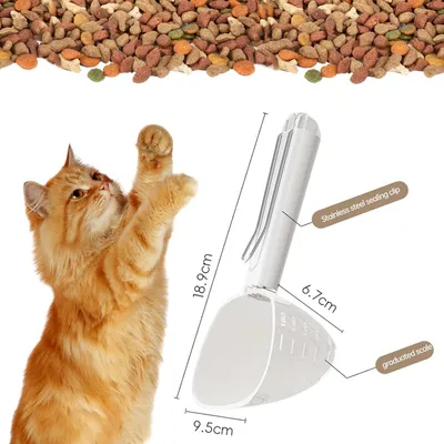 MCBOSON Cuillère Doseur Animaux : Échelle 20-180ml + Clip de Fermeture