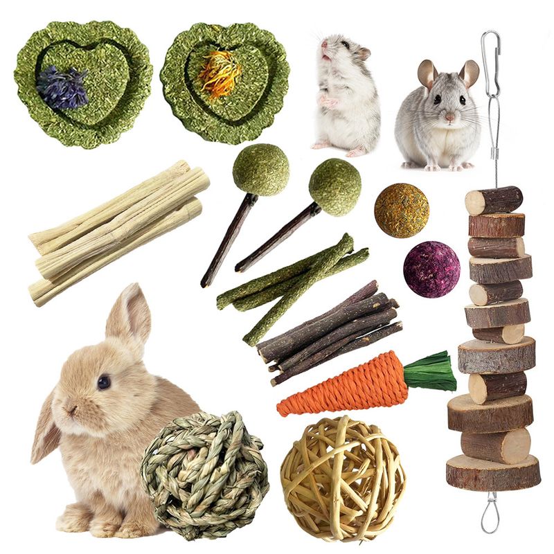 FurryFusion Ensemble de jouets de grignotage pour petits animaux