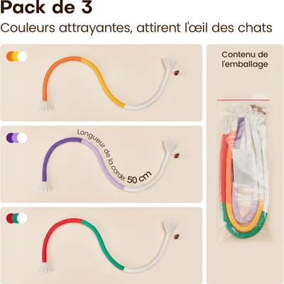 Lot de 3 Jouets à Mâcher pour Chats - Rechargeable en Herbe à Cha