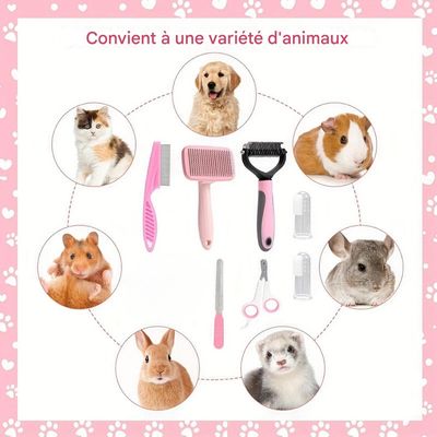 FurryFusion Ensemble de soins pour chien en 8 pièces